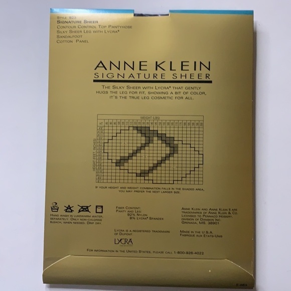 NWT Anne Klein Signature sheer contour control top pantyhose Chocolate - Picture 3 of 4